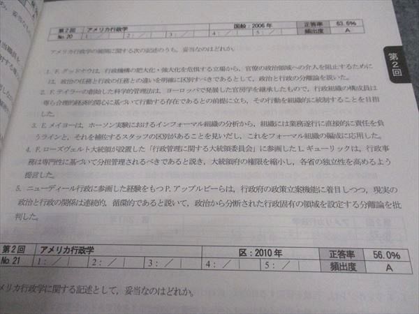 WE06-019 TAC 公務員試験 選択講義 行政学 問題集 2023年合格目標 未使用 09m4B_画像4