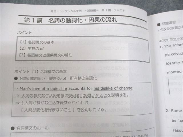 WD11-037 スタディサプリ 高3 トップレベル 英語 読解編 前/後編 テキスト 状態良い 2022 計2冊 肘井学 16S0C_画像4