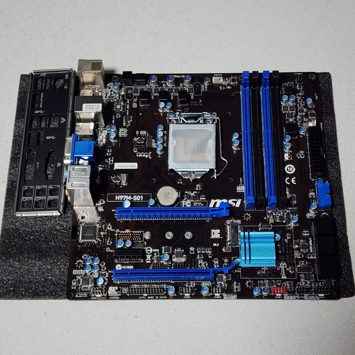 MSI H97M-S01 IOパネル付属 LGA1150 MicroATXマザーボード 第4世代CPU対応 Bios 動作確認済 PCパーツ_画像1