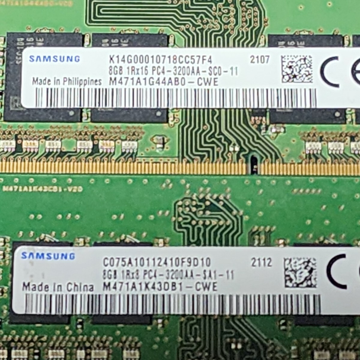 SAMSUNG DDR4-3200MHz 16GB (8GB×2枚キット) 動作確認済み ノートパソコン用 PCメモリ の画像2