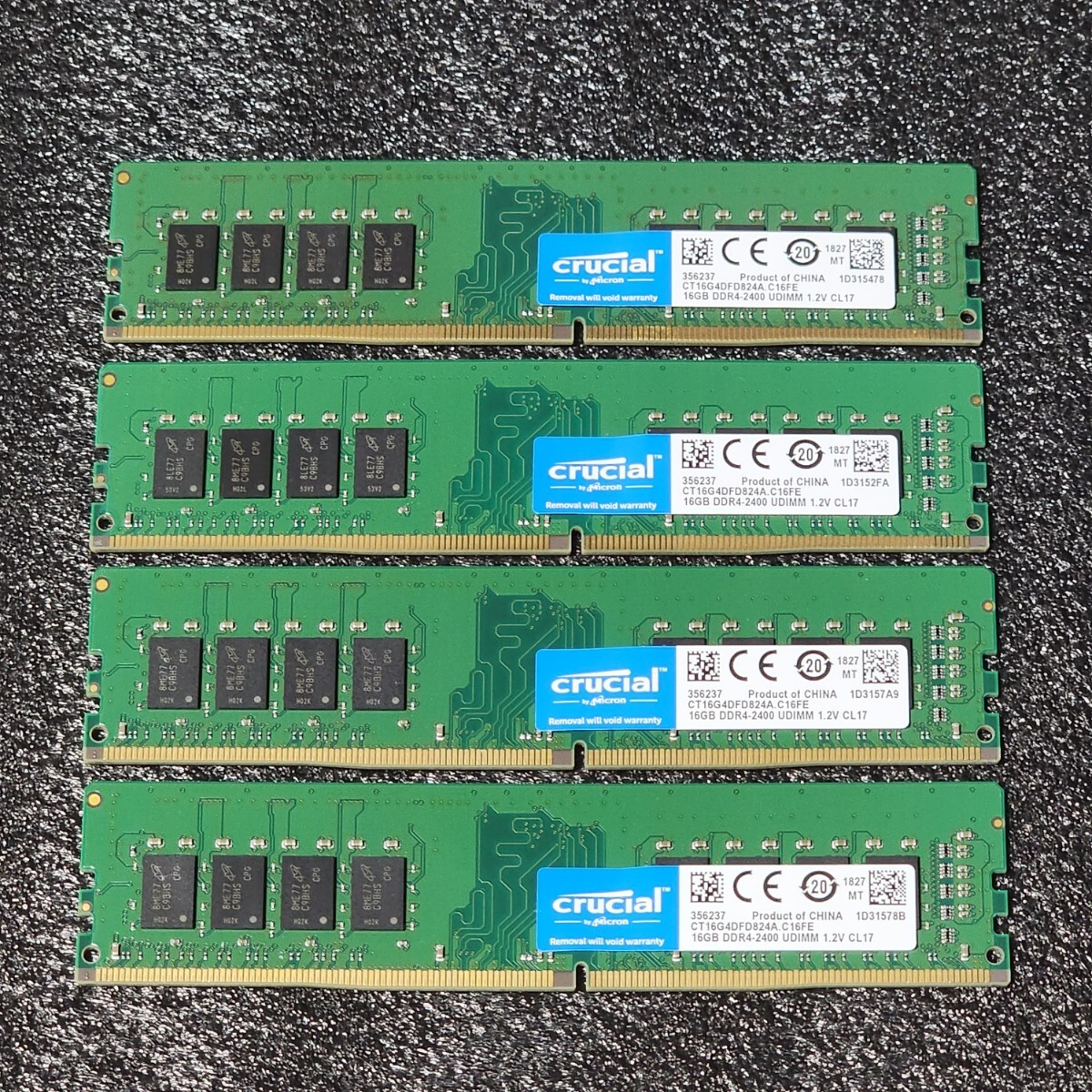 CRUCIAL DDR4-2400MHz 64GB (16GB×4枚キット) CT16G4DFD824A.C16FE 動作確認済み デスクトップ用 PCメモリ (2)