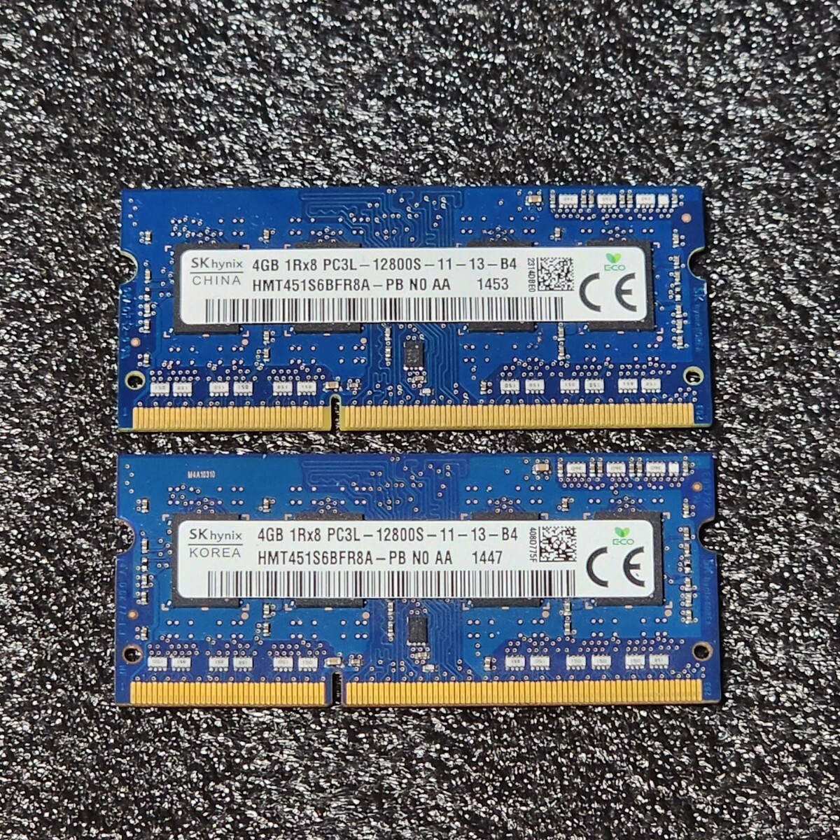 SK HYNIX DDR3L-1600MHz 8GB (4GB×2枚キット) HMT451S6BFR8A-PB 動作確認済み ノートパソコン用 PCメモリ の画像1