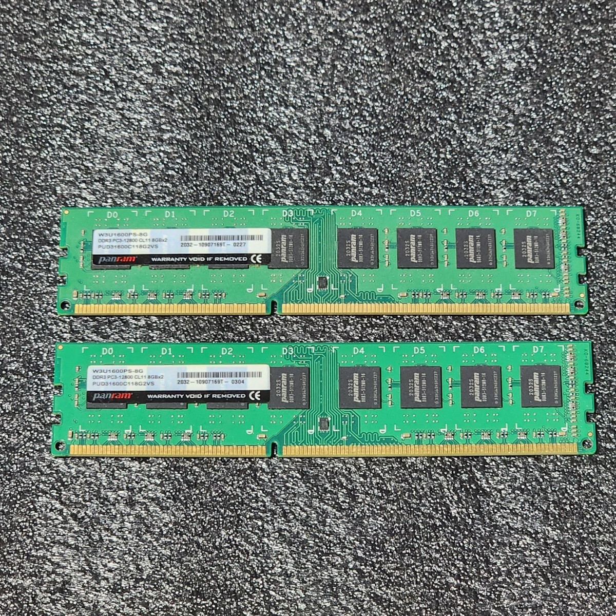 PANRAM DDR3-1600MHz 16GB (8GB×2枚キット) PUD31600C118G2VS 動作確認済み デスクトップ用 PCメモリ (1)_画像1