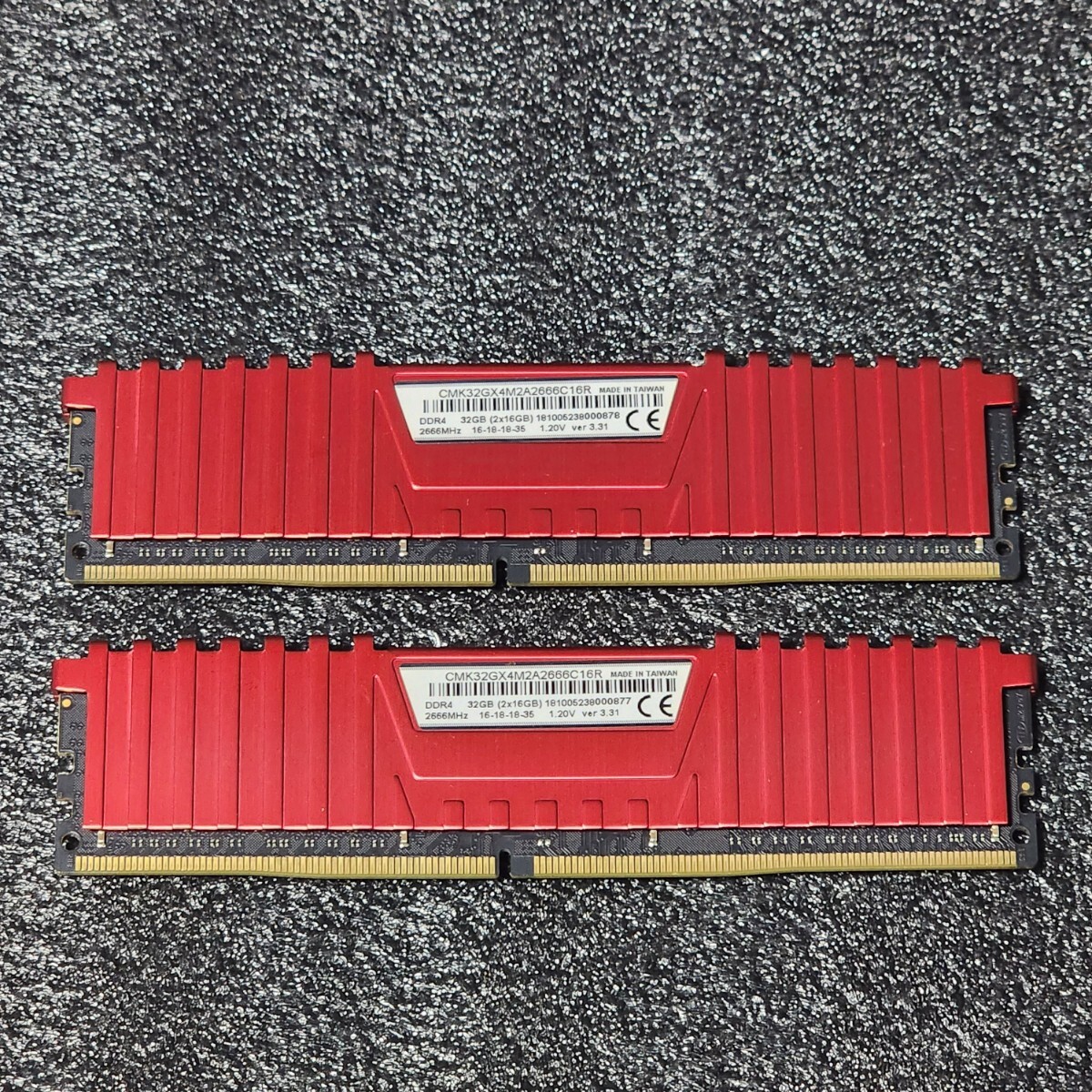 CORSAIR VENGEANCE LPX DDR4-2666MHz 32GB (16GB×2枚キット) CMK32GX4M2A2666C16R 動作確認済み デスクトップ用 PCメモリ (1)の画像2