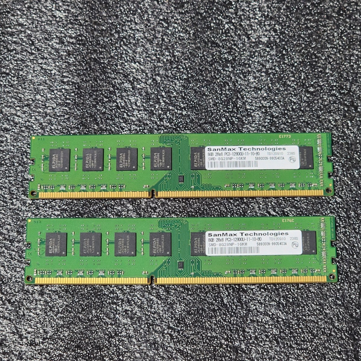 SanMax DDR3-1600MHz 16GB (8GB×2枚キット) SMD-4G28NP-16KM 動作確認済み デスクトップ用 PCメモリ (2)