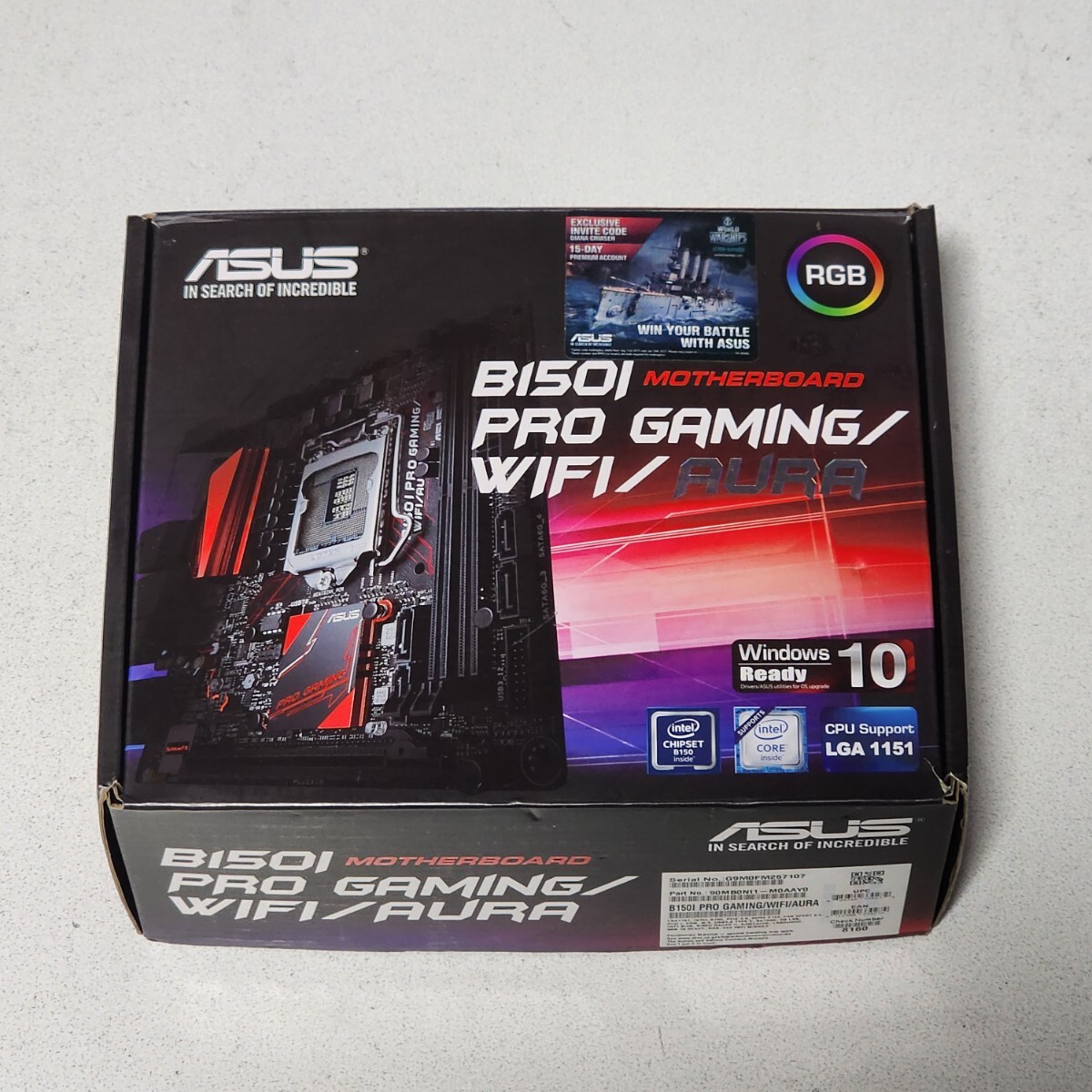 ASUS B150I PRO GAMING/WIFI/AURA IOパネル付属 LGA1151 Mini-ITXマザーボード 第6・7世代CPU対応 最新Bios 動作確認済 PCパーツの画像1