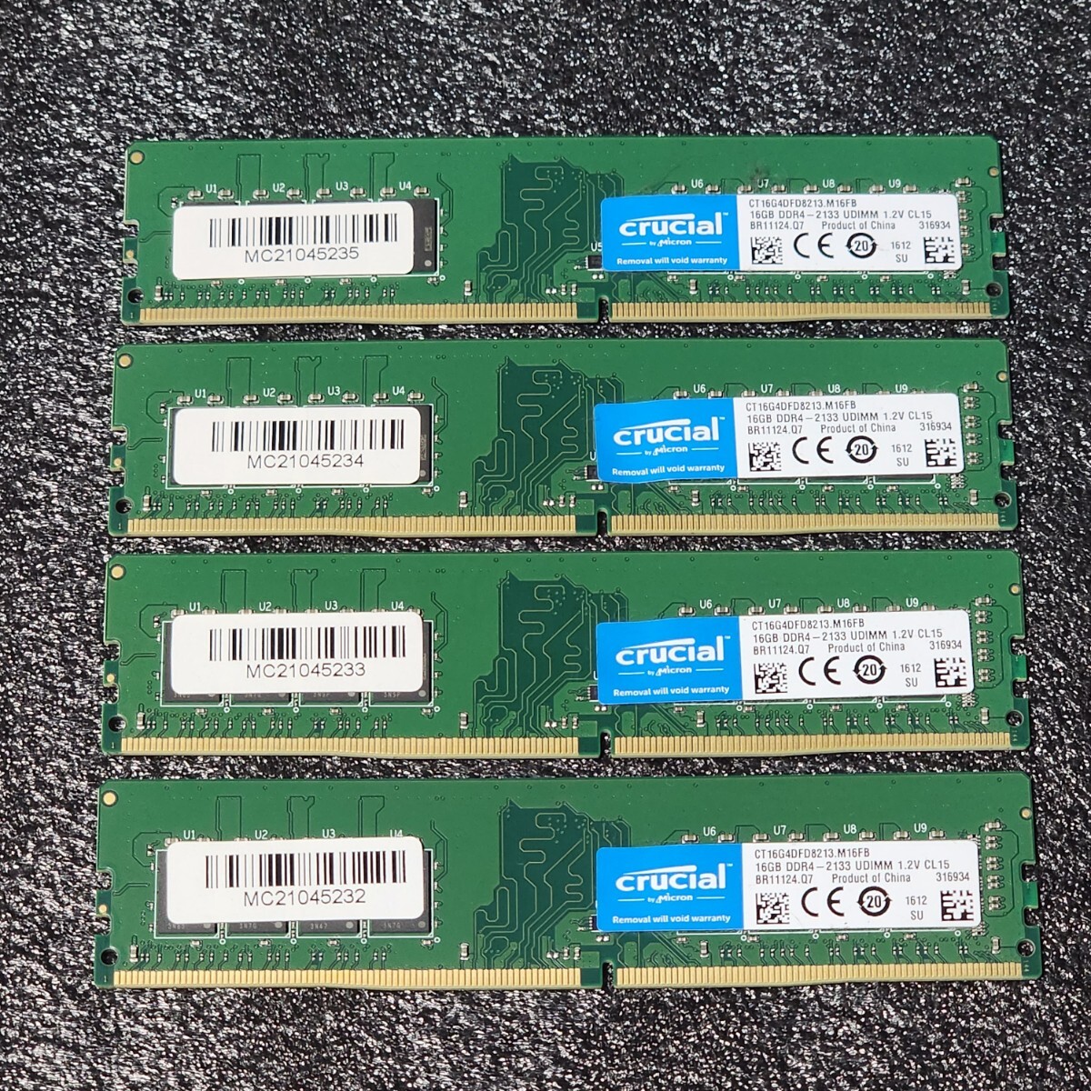 CRUCIAL DDR4-2133MHz 64GB (16GB×4 sheets kit ) CT16G4DFD8213.M16FB operation verification ending desk top PC memory (1)