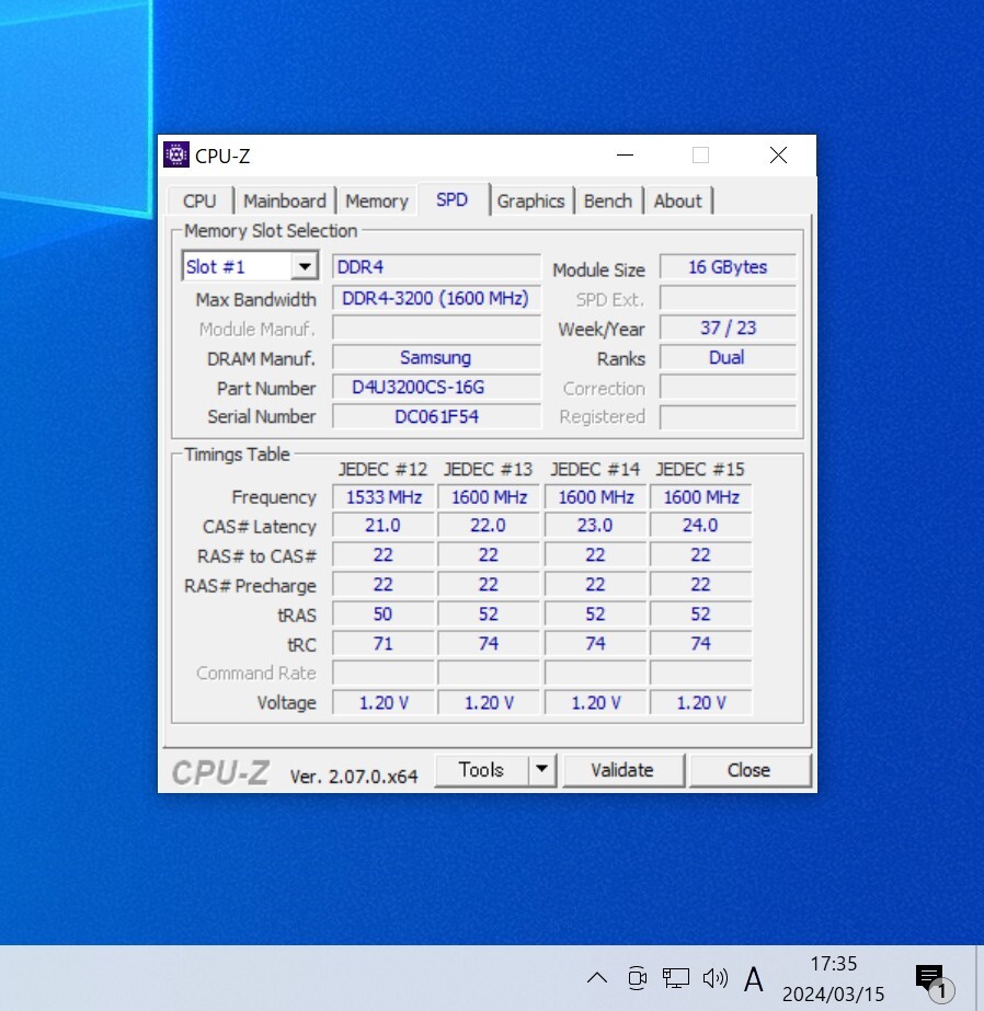 CFD STANDARD DDR4-3200MHz 16GB (16GB×1枚キット) D4U3200CS-16G 動作確認済み デスクトップ用 PCメモリ の画像4