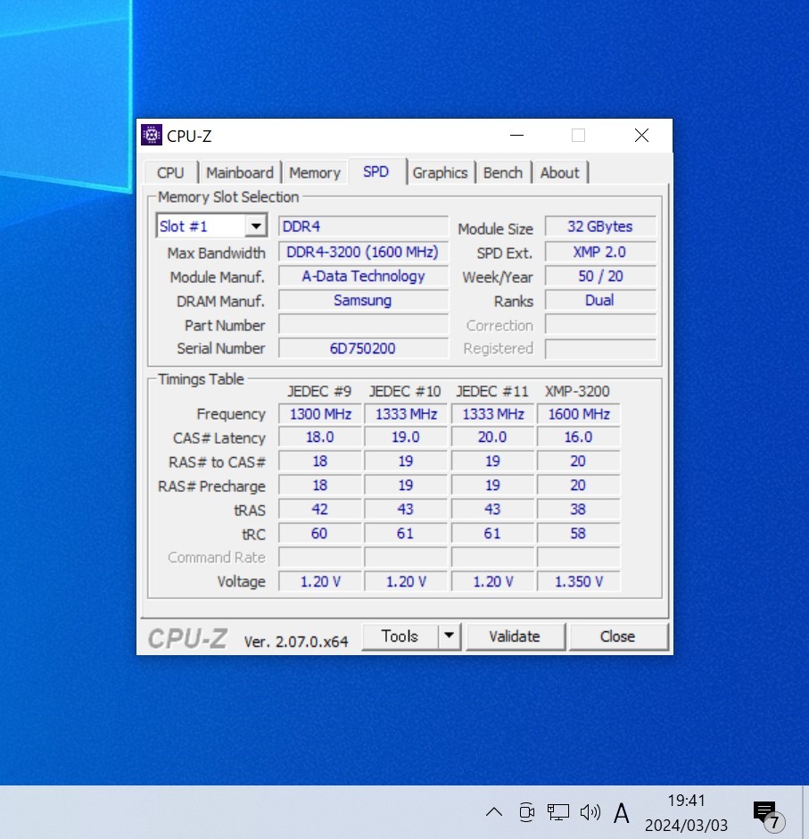 ADATA XPG DDR4-3200MHz 64GB (32GB×2枚キット) AX4U3200732G16A-DCBK20 動作確認済み デスクトップ用 PCメモリ の画像5
