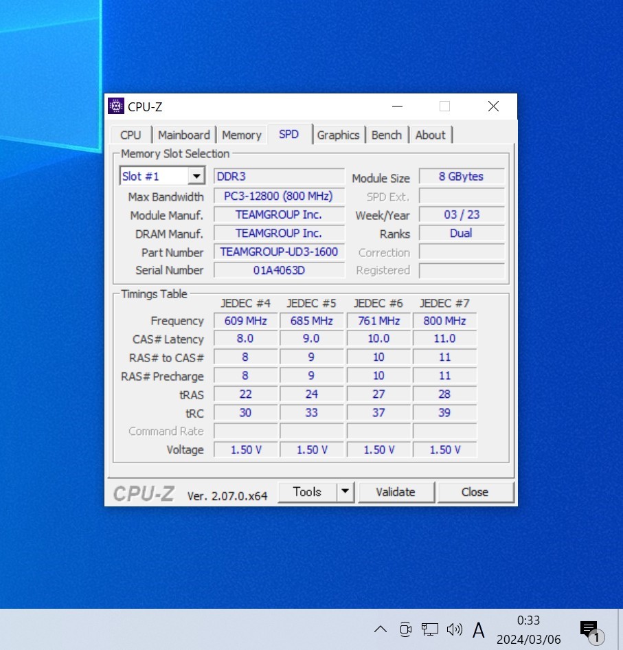 TEAMGROUP ELITE DDR3-1600MHz 16GB (8GB×2枚キット) TPRD38G1600HC11BK 動作確認済み デスクトップ用 PCメモリ _画像4