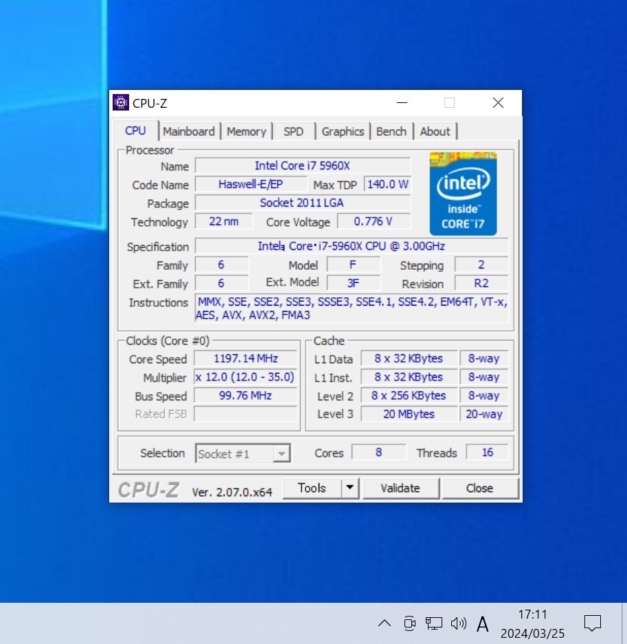 CPU Intel Core i7 5960X 3.0GHz 8コア16スレッド Haswell-E PCパーツ インテル 動作確認済み (3)の画像3