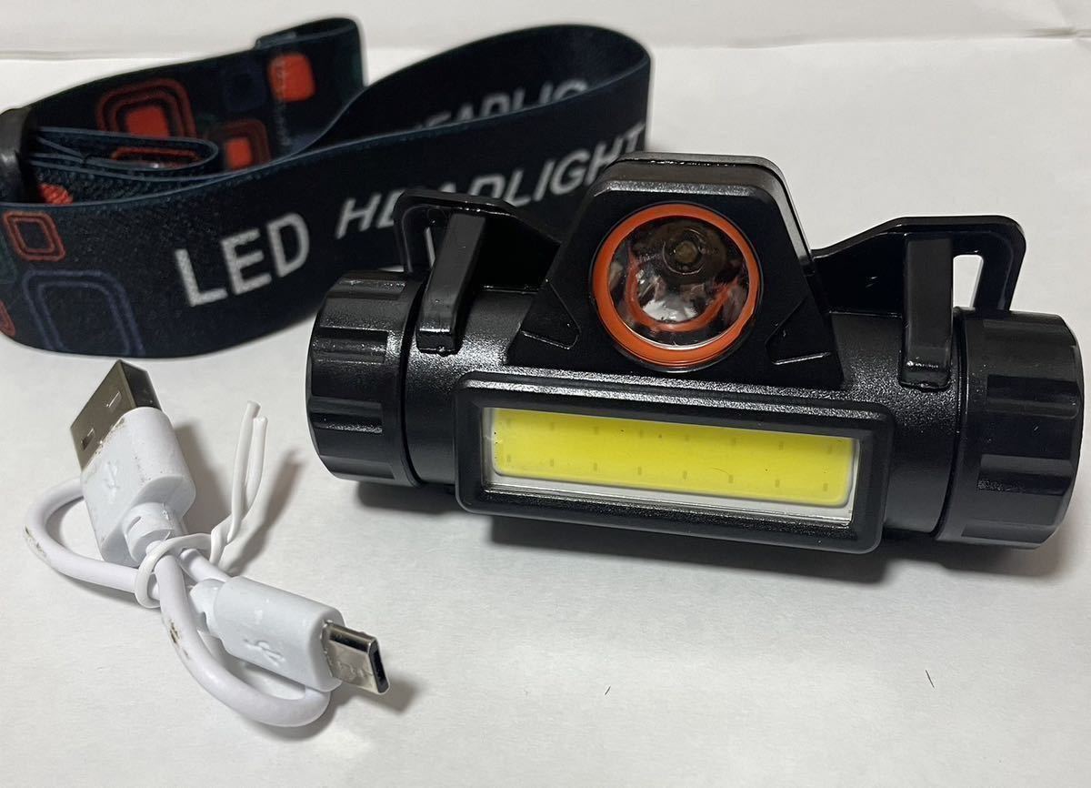 LED ヘッドライト 2個 USB アウトドア 防水 小型 ランニング 登山 キャンプ LED 夜 防災 高輝度 ヘルメット 充電 USB 作業灯の画像8