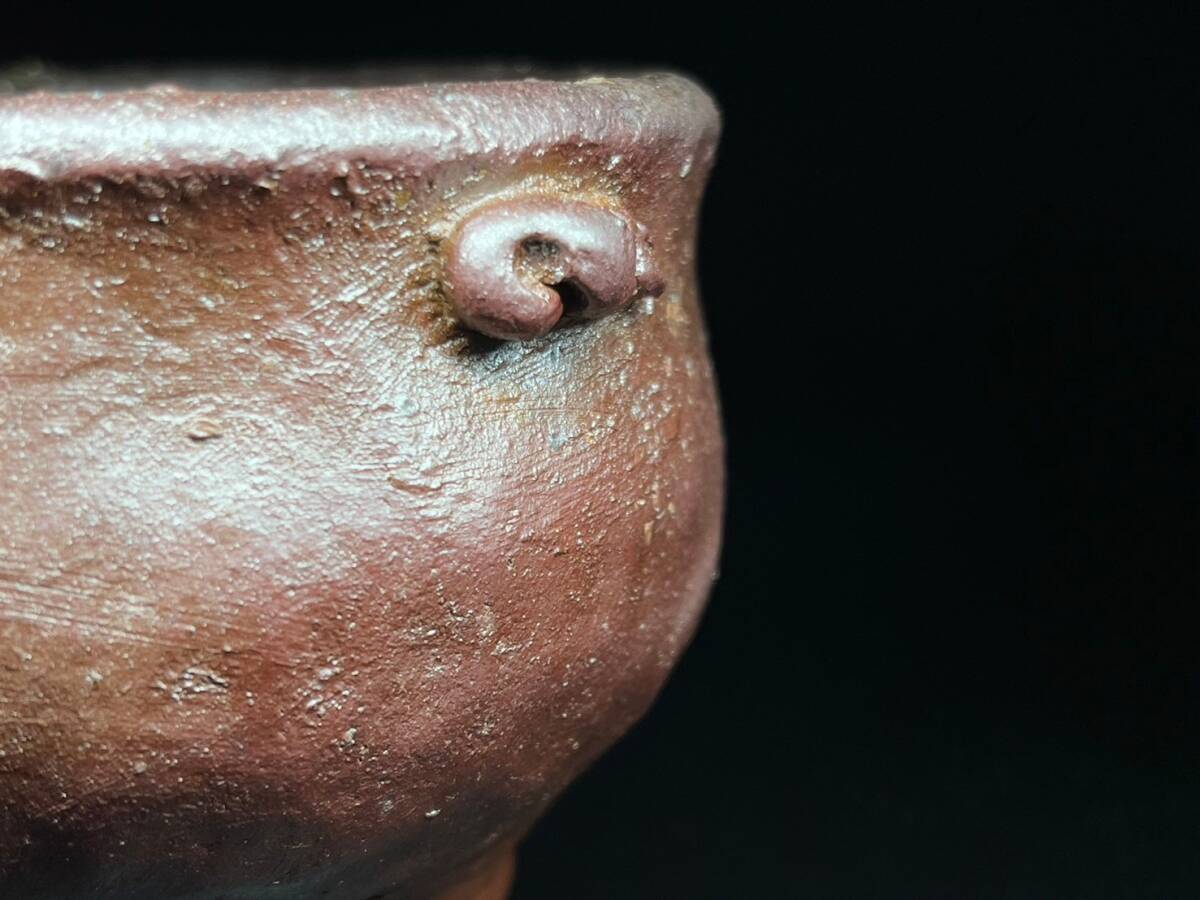  Bizen . author unknown small teapot . bin . tea utensils antique ornament ornament thing Japan tradition handicraft art . choice tea vessel tea utensils tea note old fine art era thing . thing 