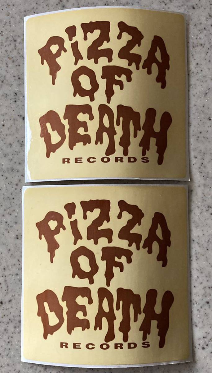 2枚 茶 ☆ PiZZA of DEATH ピザオブデス / ステッカー ハイスタンダード Hi-STANDARD ハイスタ 激安_画像1