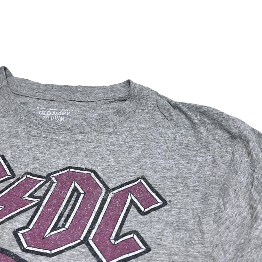 OLD NAVY AC/DC バンド半袖Tシャツ ロック バンT グレーw68 M相当