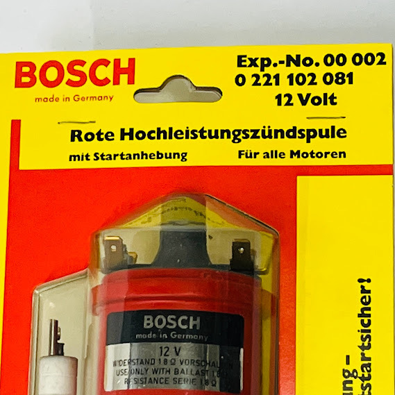 【デッドストック】ボッシュ　KW12V　赤　イグニションコイル　0221119030　抵抗付き　BOSCH_画像3
