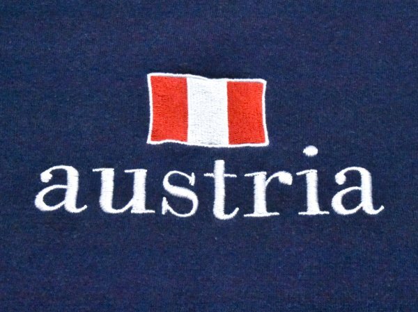 90'sユーロ古着 オーストリア 刺繍 ビンテージ スウェット sizeL 紺 ネイビー トレーナー 国旗 90年代 ヨーロッパ_画像3