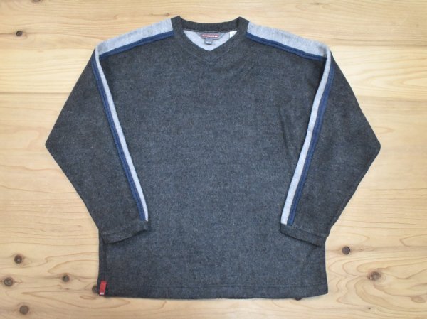 2000s QUIKSILVER 袖ライン フェルト？ カットソー ニット sizeBOYS L XS-S相当 クイックシルバー ゆったり USA古着 海外 2000年代 Y2K_画像1