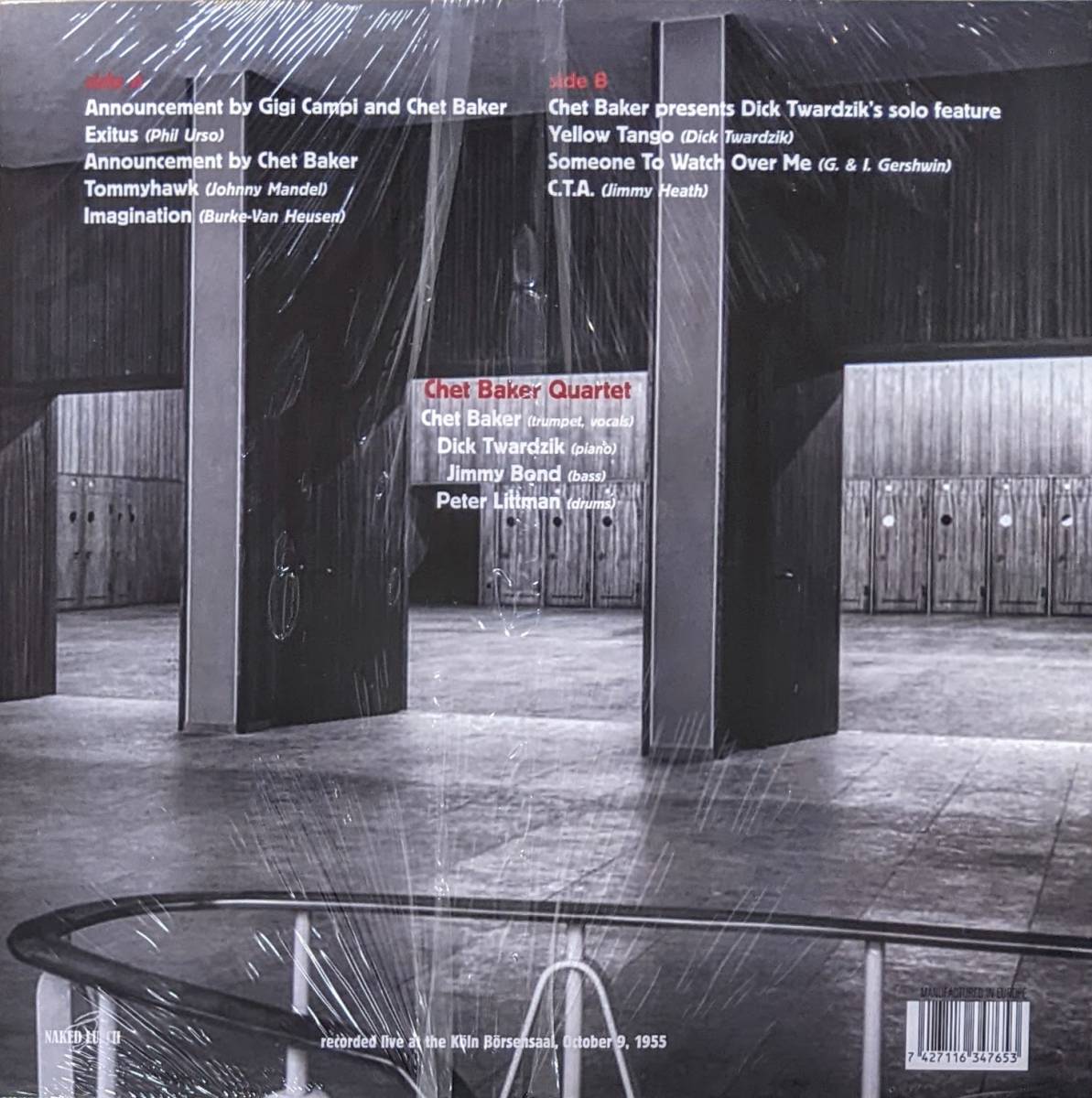 Chet Baker チェットベイカー - The Koln Concert 1955 Volume I 限定再発アナログ・レコード