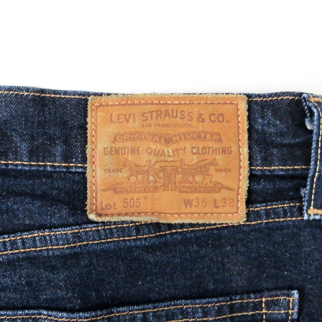 LEVI’Sリーバイス505▼ストレッチストレートデニム▼濃紺▼ビッグサイズ▼36インチ▼ウエスト約94cm_画像7