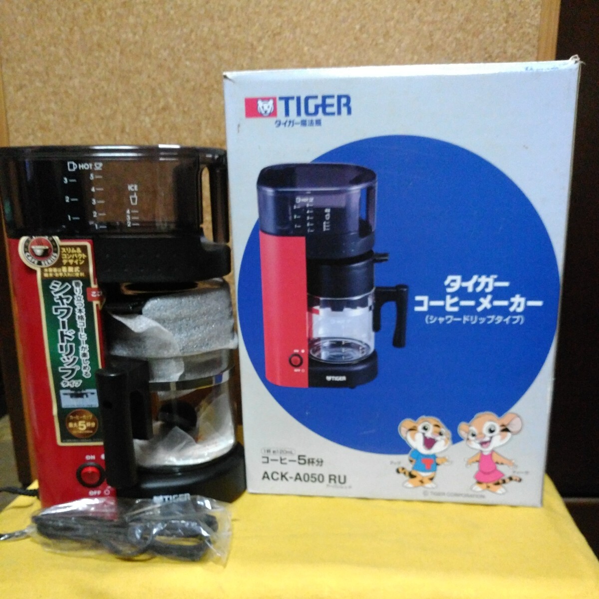 〔格安500円～〕TIGER、タイガー。コ-ヒ-メ-カ-、（シャワードリップタイプ）。ACK-A050 RU。未使用品。120ml×5杯分。_画像1