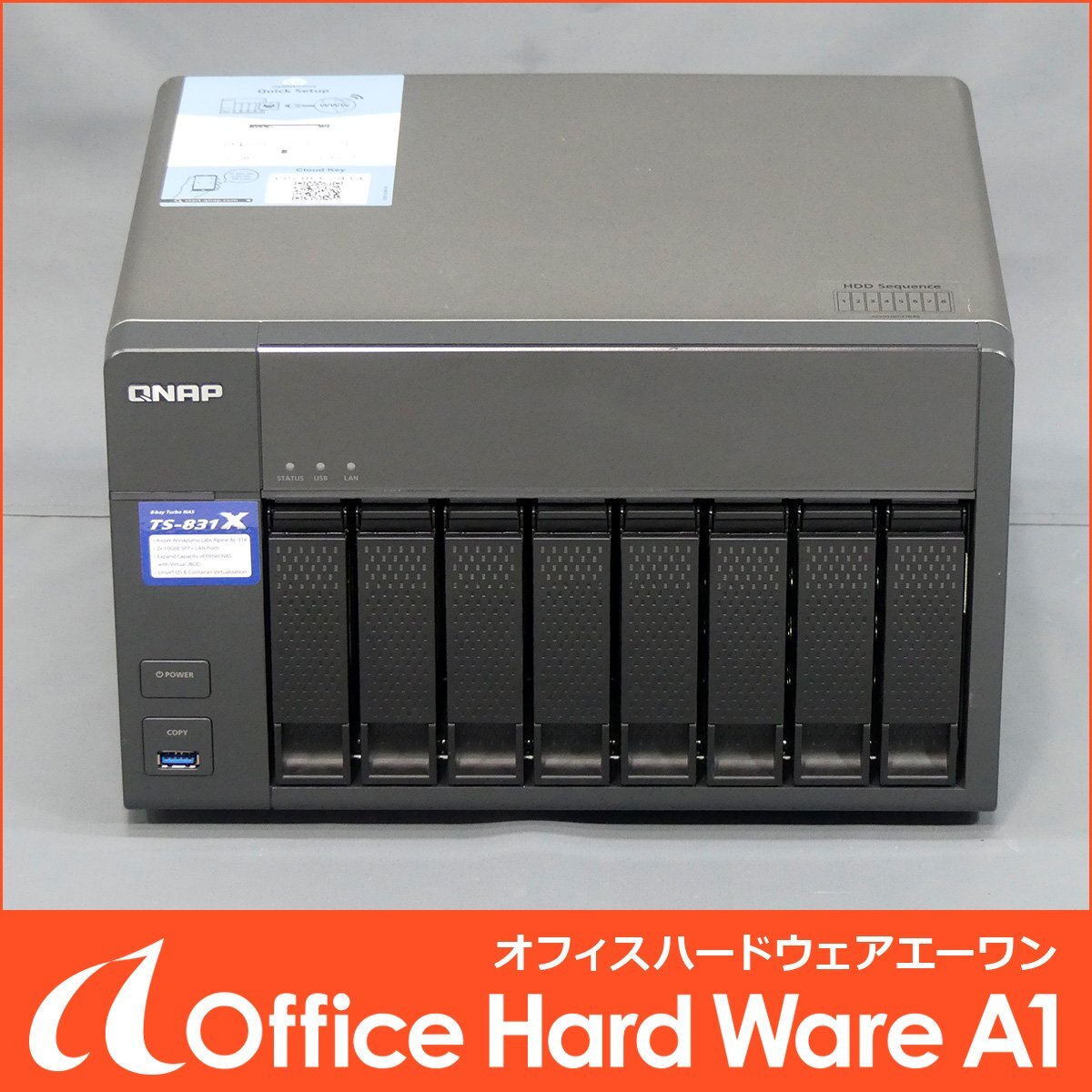 QNAP TS-831X 16TB(2TBx8) 8-bay Turbo NAS 2017年 中古 動作品 現状渡し ○ S2403-6404_画像1