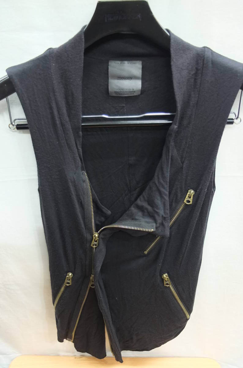 moussy Moussy the best double zipper stretch silk style heaven . black M corresponding lady's * used cheap!