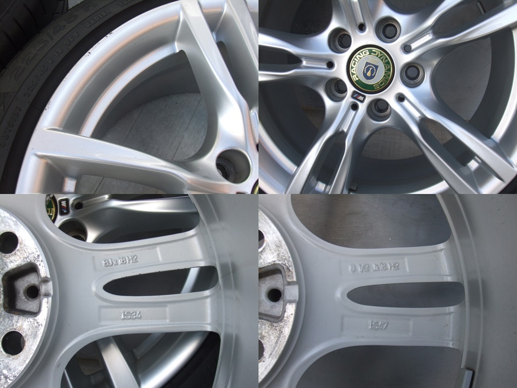 BMW純正アルミホイール F30/F31 3シリーズ Mスポーツ 8J/8.5J 120 +34/+47 ランフラット 225/45R18 255/40R18 4本 A15の画像6