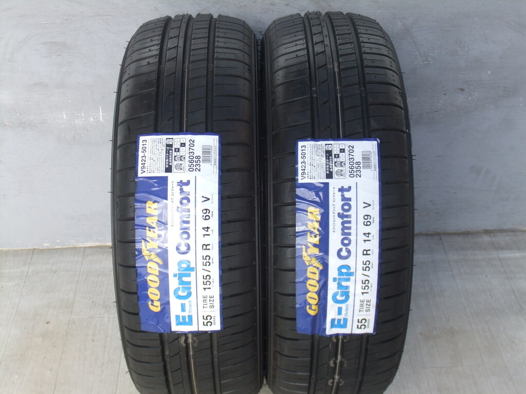 新品 グッドイヤー Efficient Grip Comfort 155/55R14 69V 2017年製 2本セット 送料無料 A05B_画像1