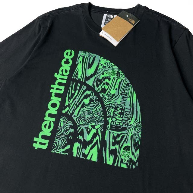 売切り【正規新品】THE NORTH FACE◆S/S JUMBO HALF DOME TEE 半袖 Tシャツ US限定 ビッグハーフドーム 男女兼用(XXL)黒 総柄 180902-15_画像4