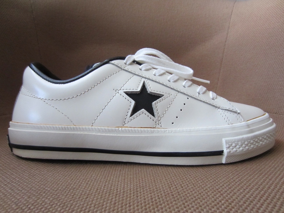 コンバース ONE STAR OX レザー スニーカー 23.5cm ホワイト ブラック CONVERSE ワンスター 本革 ローカット シューズ JACK ALL 天然皮革_CONVERSE ONE STAR OX・レザー・スニーカー