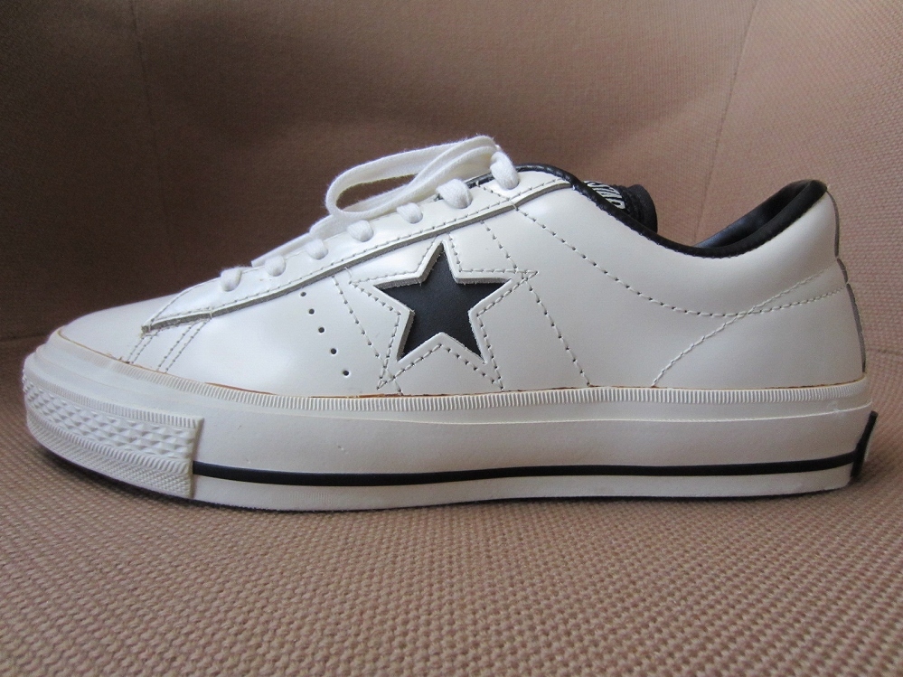 コンバース ONE STAR OX レザー スニーカー 23.5cm ホワイト ブラック CONVERSE ワンスター 本革 ローカット シューズ JACK ALL 天然皮革_画像4