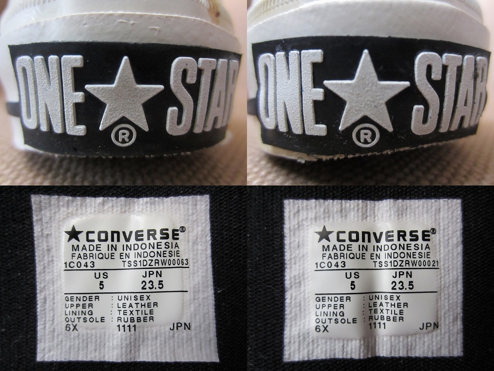 コンバース ONE STAR OX レザー スニーカー 23.5cm ホワイト ブラック CONVERSE ワンスター 本革 ローカット シューズ JACK ALL 天然皮革_画像10