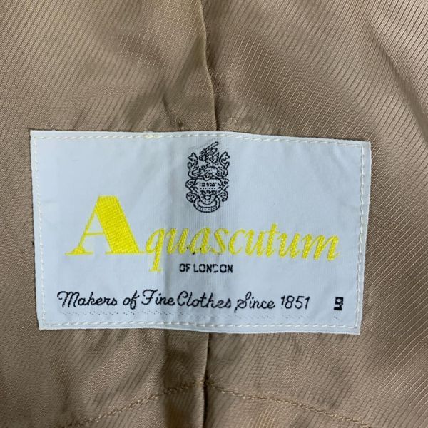 アクアスキュータムカジュアルウールジャケットコートキャメルAquascutum ポケット有 スリット無 肩パット入り ９ B5139_画像7