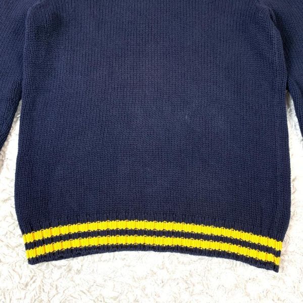  Polo bai Ralph Lauren knitted navy Polo by Ralph Lauren cotton knitted cotton sweater high‐necked sweater L(14-16) B5156