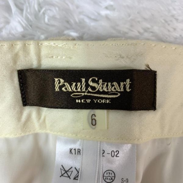 ポールスチュアートプレス入りスラックスパンツアイボリーPaul Stuart カジュアル ポケット有 ストレッチ有 ６ B5633_画像6