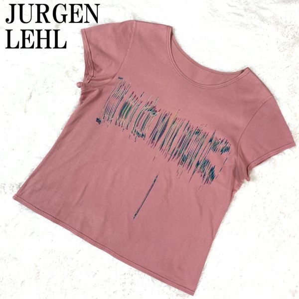 JURGEN LEHL 半袖プリントカットソー ピンク ヨーガンレール 半袖Tシャツ プリントTシャツ コットン100％ M B5668