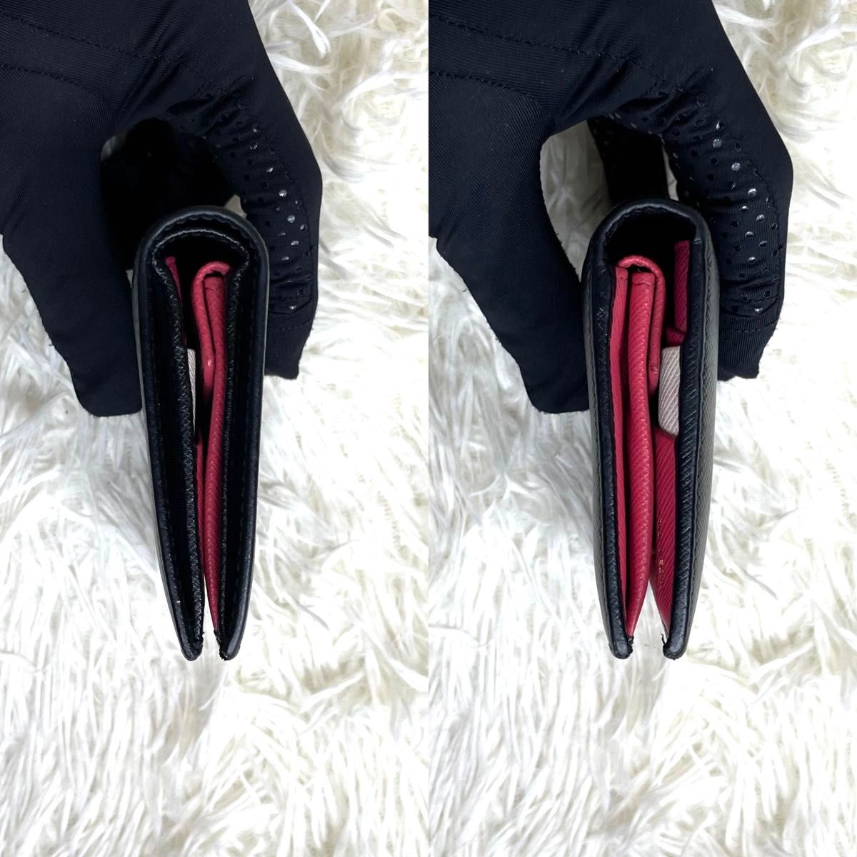 人気品 / PRADA プラダ サフィアーノバイカラーコンパクト 人気品 / PRADA プラダ サフィアーノバイカラーコンパクト