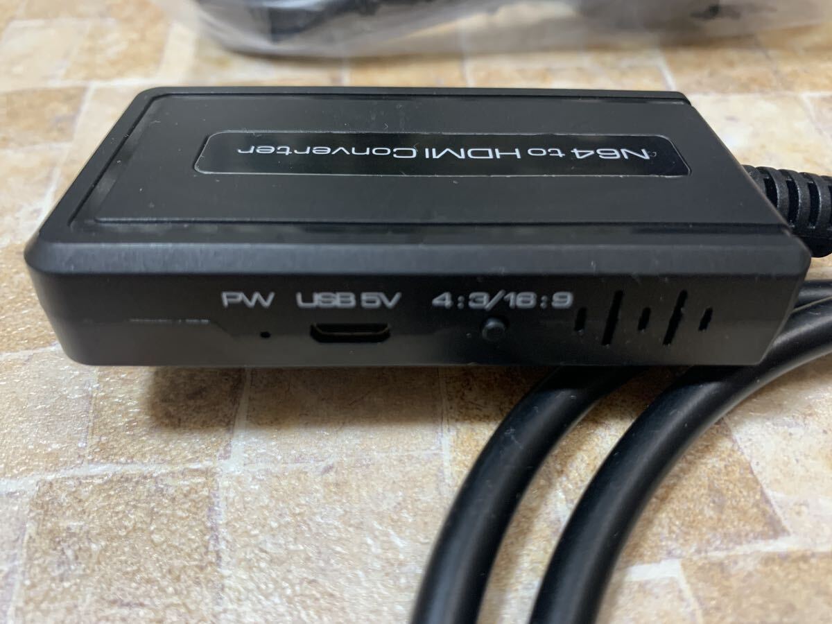 送料無料 ニンテンドー64 スーパーファミコン ゲームキューブ HDMI コンバーター 画像サイズ切替可能 HDMIケーブル付き AVケーブル代替え_画像3
