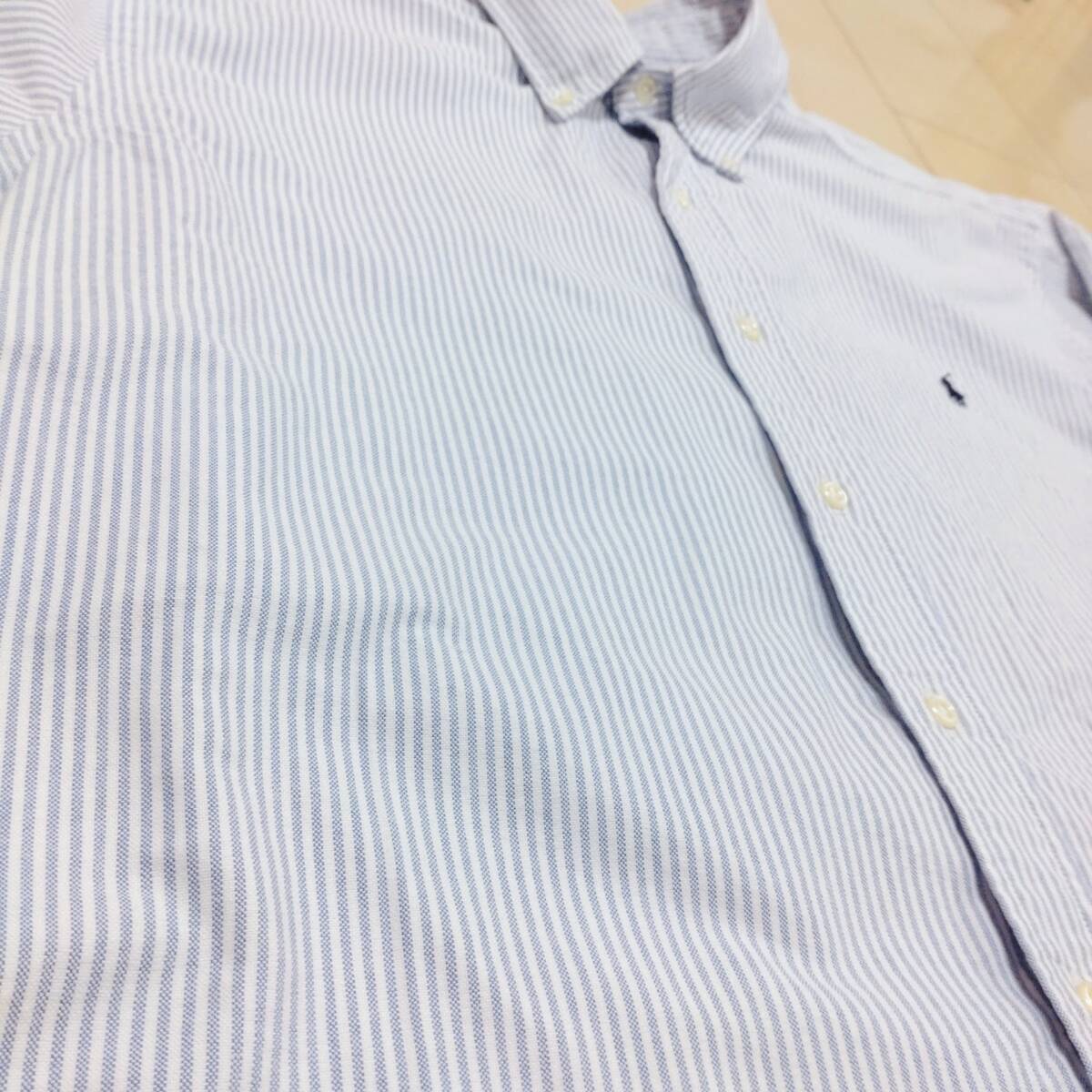 POLO RALPH LAUREN ストライプ ブルー BDシャツ ビッグシャツ