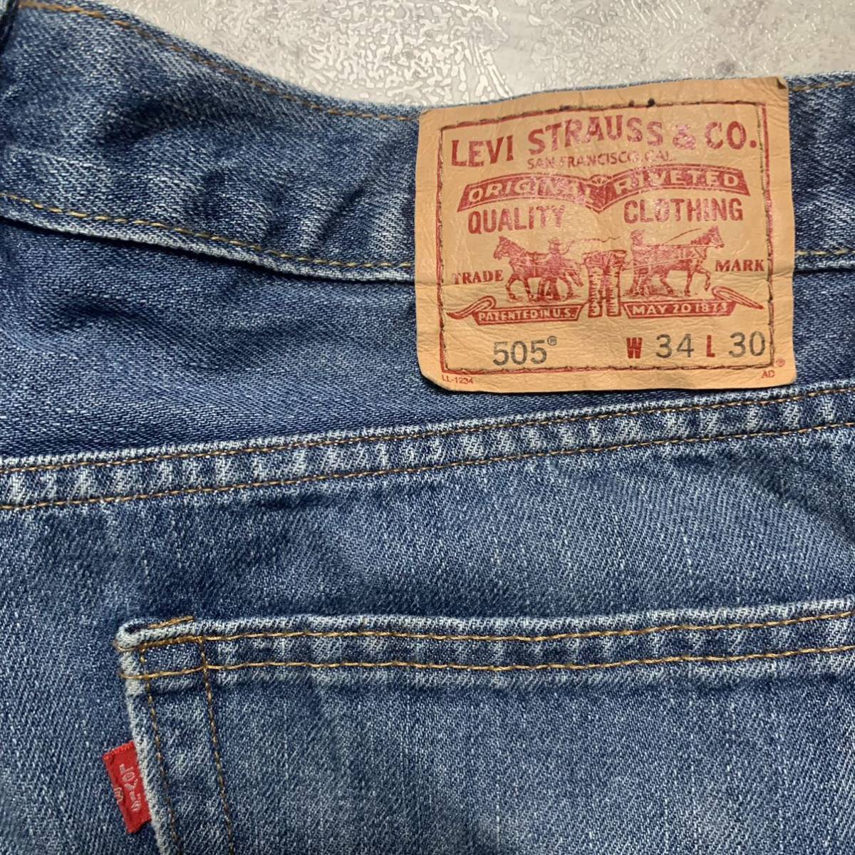 Levi's リーバイス 505 ワイド ジーンズ デニムパンツ W34 L30 テーパード ジーパン 古着の画像9