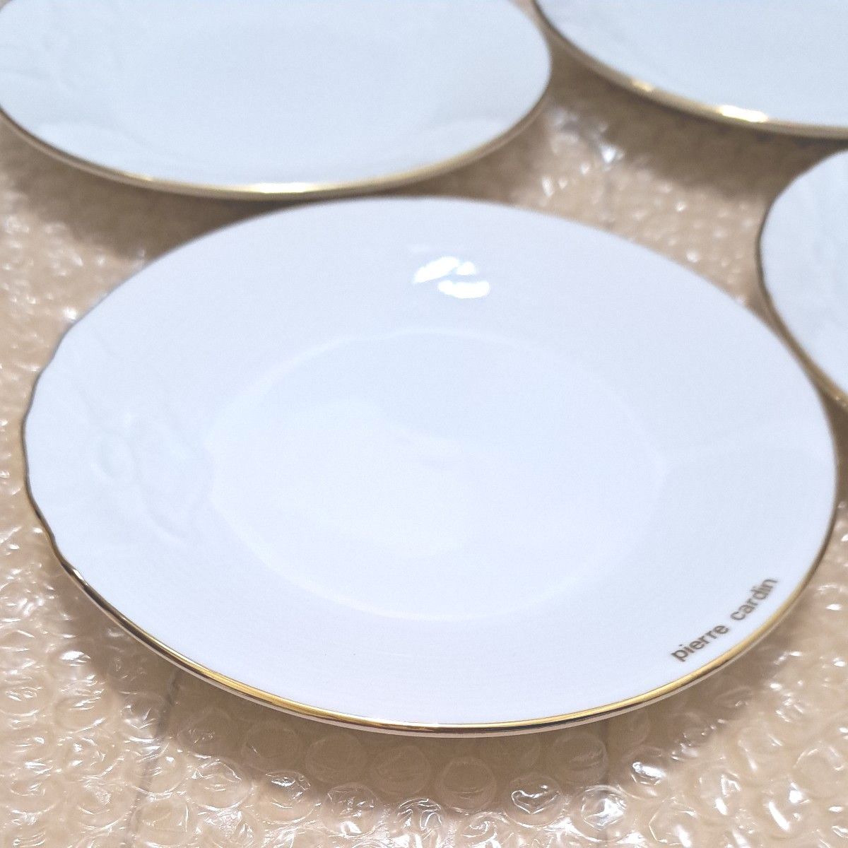 プレート　白　シンプル　金縁　ピエールカルダン　Yamaha 洋食器　ケーキ皿　銘々皿　小皿　中皿　白いお皿　 白磁　プレート　