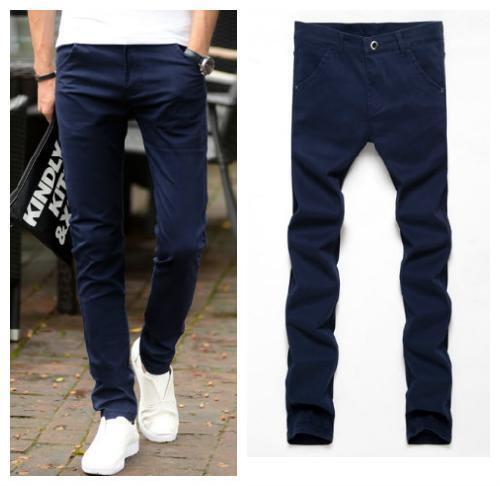 [XXL/36] large size!! slim Fit pants!! # stretch pants stretch pants new goods men's skinny pants navy blue /36