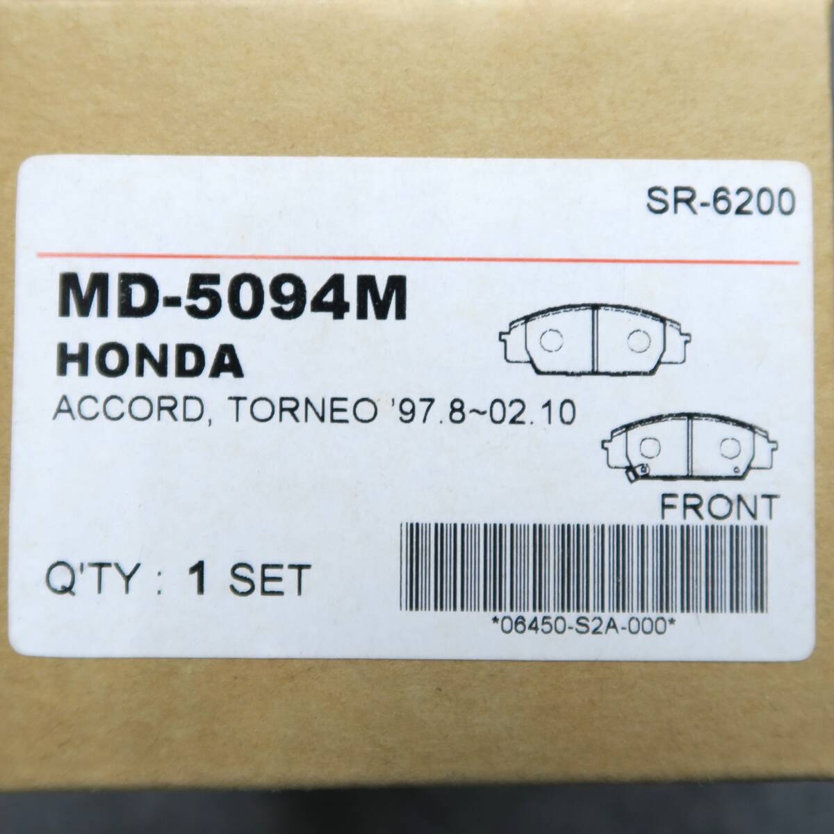 2 коробка Accord Torneo передний тормозные накладки MD-5094M SR-6200 06450-S2A-000 INTIMA Inte .ma старый машина экспорт не использовался бесплатная доставка 