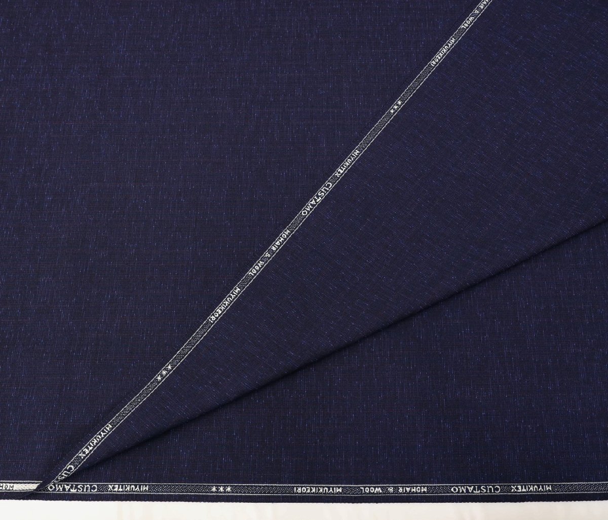 ●日本の名門「御幸毛織」本物ヴィンテージ品・濃紺変わり織柄+ネップ柄・サラサラでシャリ感強い・長さ2.7m_画像4