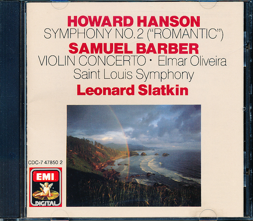 米盤 ハンソン：交響曲No.2、バーバー：ヴァイオリン協奏曲 オリヴェイラ／スラットキンの画像1