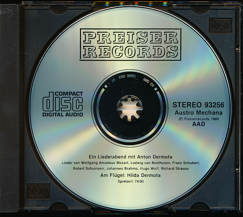 PREISER RECORDS 西独盤PDO　アントン・デルモータ　リートの夕べ_画像3