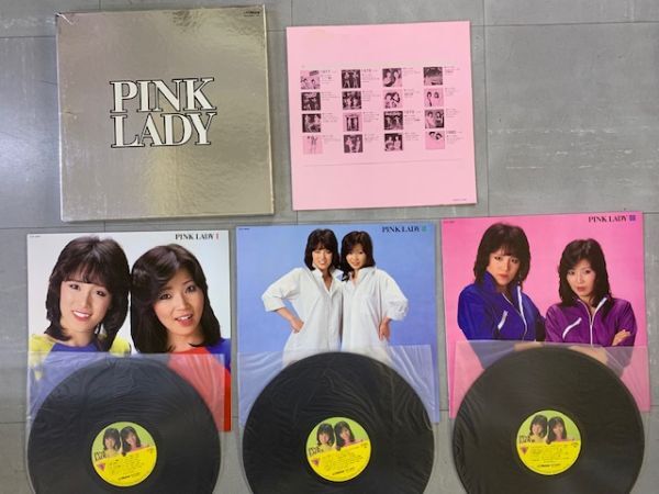 3LP-BOX + 7inch盤15枚セット ピンク・レディー PINK LADY いろいろまとめて ペッパー警部 SOS カルメン’77 渚のシンドバッドの画像2