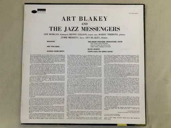 米 アート・ブレイキー Art Blakey & The Jazz Messengers / Moanin' US盤 BLUE NOTE 音符ラベル BST-84003の画像2