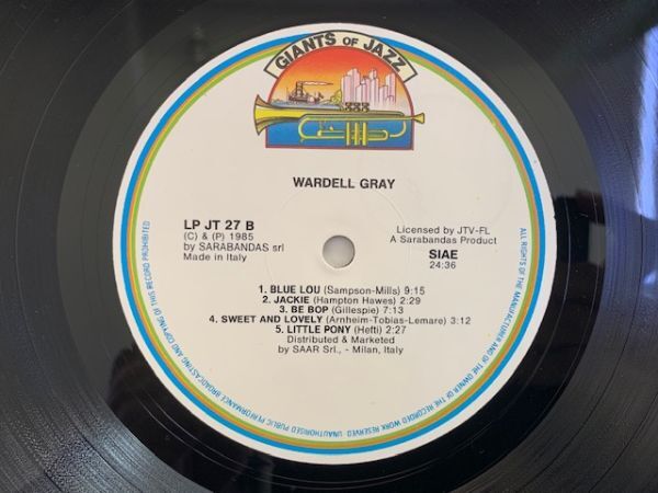 伊 ワーデル・グレイ WARDELL GRAY ジャズ・テナーサックス イタリア盤 GIANTS OF JAZZ LPJT27_画像4